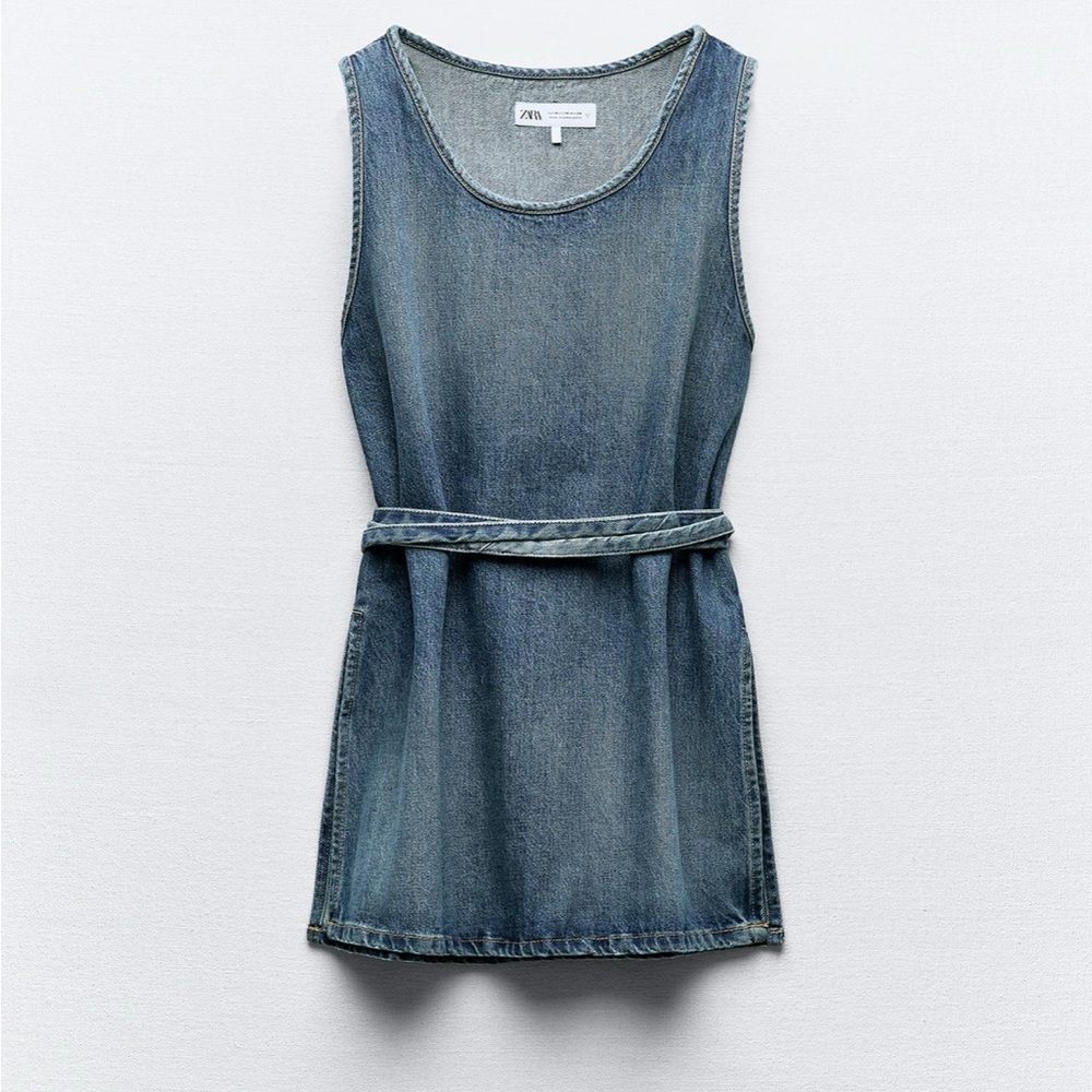 Zara - NWT Denim Shift Top/Tunic - Size S - Picture 5 of 12